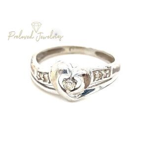 10k Heart with Diamonds Ladies Ring